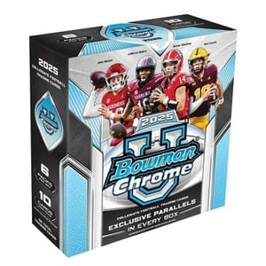 Track Stock of 25 Topps NFL Bowman Chrome University Football Mega Box Track Stock of 25 Topps NFL Bowman Chrome University Football Mega Box