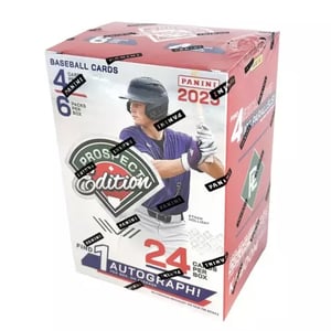 Track Stock of 2025 Panini Prospect Edition Baseball Blaster Box Track Stock of 2025 Panini Prospect Edition Baseball Blaster Box