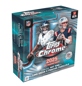 Track Stock of 2025 Topps Chrome Football NFL Mega Box Track Stock of 2025 Topps Chrome Football NFL Mega Box
