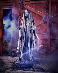 Track Stock of 5 Ft Creepy Rising Doll Animatronic