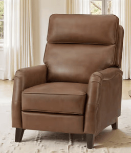 Track Stock of Brown Modern Leather Recliner Armchair