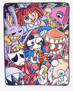 Track Stock of The Amazing Digital Circus Group Throw Blanket