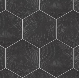 Track Stock of Gaudi Hex Black Porcelain Floor and Wall Tile