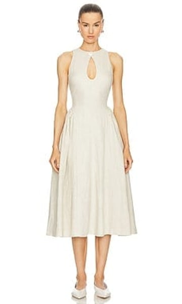 Revolve Seina Midi Dress - Natural Linen Restock Notifications