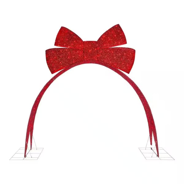 9.5 ft. Giant-Sized Twinkling LED Red Bow Restock Notifications