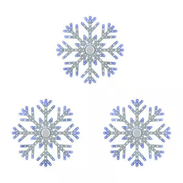9.5 in. Twinkling LED Snowflakes (3-Pack) Restock Notifications