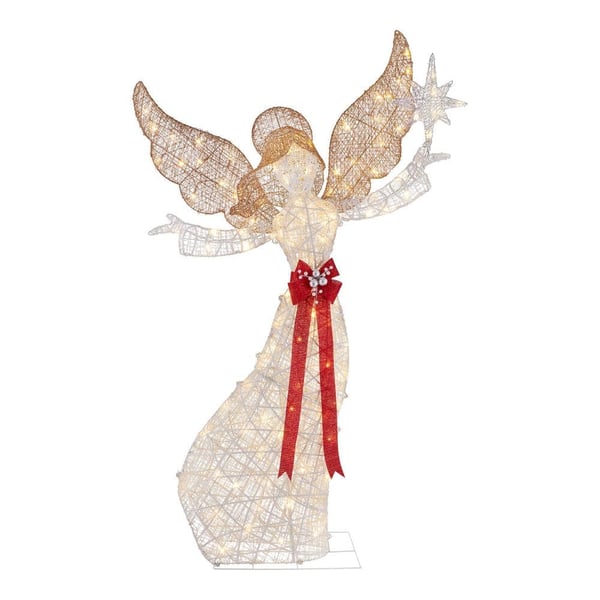 92 in. Warm White LED Super Bright PVC Angel with Star  Restock Notifications