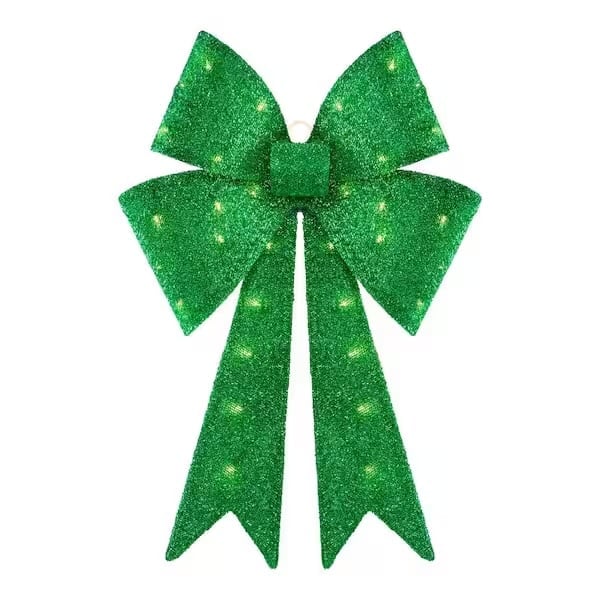 2 ft. LED Green Tinsel Bow Restock Notifications