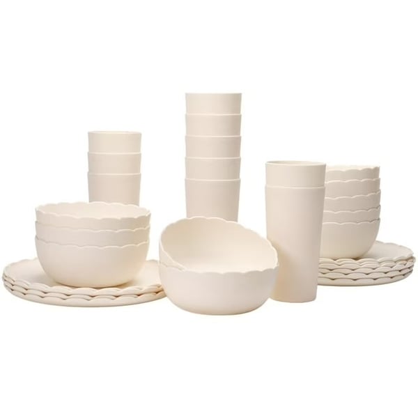 Mainstays 30-Piece Plastic Scalloped Dinnerware Restock Notifications
