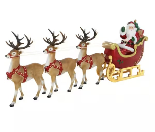 9 ft. Giant LED Santa's Sleigh with Reindeer Holiday Restock Notifications