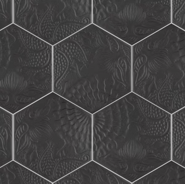 Gaudi Hex Black Porcelain Floor and Wall Tile Restock Notifications