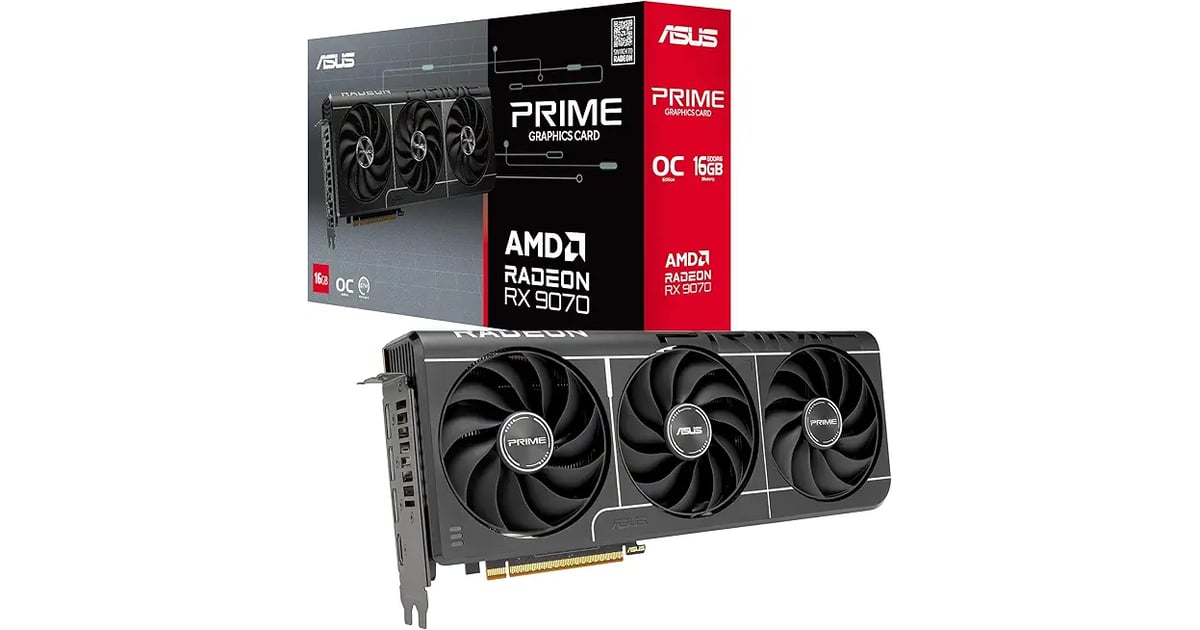Track Prime Radeon RX 9070 OC Edition Graphics Card (PCIe 5.0, HDMI/DP