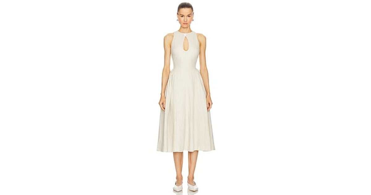 Revolve Seina Midi Dress - Natural Linen In Stock Availability and