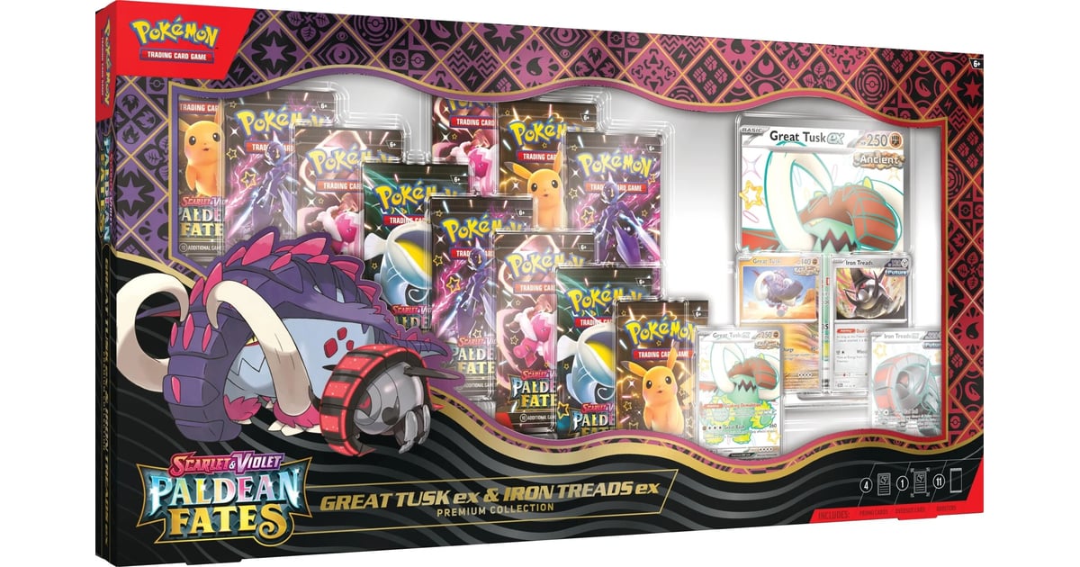 Pokemon Great Tusk ex & Iron Treads ex Collection In Stock