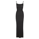 Track Stock of Skims Soft Lounge Long Slip Dress - Onyx - L