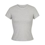 Track Stock of Skims Cotton Jersey T Shirt  - Light Heather Grey