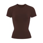 Track Stock of Skims Soft Smoothing Seamless T Shirt - Cocoa - 2 X