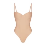 Track Stock of Skims Body Underwire Thong Bodysuit - Clay - Xxs