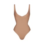 Track Stock of Skims Body Unlined Plunge Thong Bodysuit - Sienna - Xxs