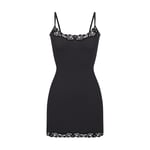 Track Stock of Skims Fits Everybody Lace Slip Dress - Onyx - Xxs