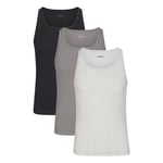 Track Stock of Skims Cotton Mens Rib Tank 3 Pack - Heather Multi - S