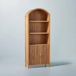 Track Stock of Grooved Wood Arch Bookcase Cabinet - Natural - Hearth & Hand with Magnolia