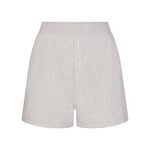 Track Stock of Skims Cotton Rib Loose Boxer - Light Heather Grey - S