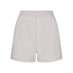 Track Stock of Skims Cotton Rib Loose Boxer - Light Heather Grey - M