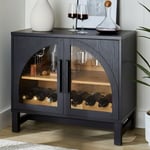 Track Stock of Better Homes & Gardens Juliet Arc Door Kitchen Console - Black Wood Finish