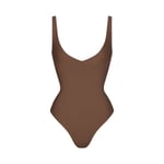 Track Stock of Skims Body Unlined Plunge Thong Bodysuit - Jasper - S