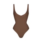 Track Stock of Skims Body Unlined Plunge Thong Bodysuit  - Jasper