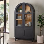 Track Stock of Better Homes & Gardens Juliet Kitchen Rounded Solid Wood Frame Arc Cabinet - Black