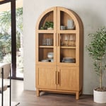 Track Stock of Better Homes & Gardens Juliet Kitchen Rounded Solid Wood Frame Arc Cabinet - Light Honey