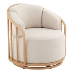 Track Stock of Better Homes & Gardens Lillian Swivel Birdcage Chair - Natural Pine