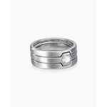 Track Stock of Nesting Band Ring in Platinum with Center Diamond - 8
