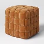 Track Stock of Square Woven Pouf Ottoman by Threshold - All