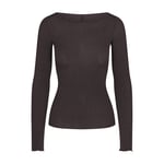 Track Stock of Skims Sheer Modal Long Sleeve Boatneck Top - Phoenix - Xl