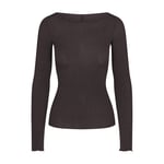 Track Stock of Skims Sheer Modal Long Sleeve Boatneck Top - Phoenix - 4 X