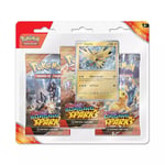 Track Stock of Pokemon Surging Sparks Three-Booster Blister Zapados