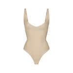 Track Stock of Skims Body Core Sculpt Plunge Thong Bodysuit - Sand - L