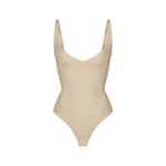 Track Stock of Skims Body Core Sculpt Plunge Thong Bodysuit  - Sand