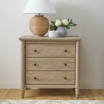 Track Stock of My Texas House Monroe 3 Drawer Nightstand with USB, Brushed Oak Finish
