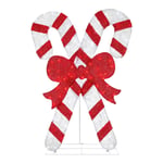 Track Stock of 5 ft. Icicle Shimmer Twinkling LED Candy Canes with Red Bow Holiday Yard Decoration Y26