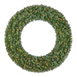 Track Stock of 60 in. Pre-Lit LED Wesley Pine Artificial Christmas Wreath