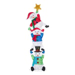 Track Stock of 7 ft. Icicle Shimmer LED Stacked Snowmen Holiday Yard Decoration Y10