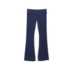 Track Stock of All-Day Cotton™ Foldover Flare Leggings - Midnight Navy - XS-Short