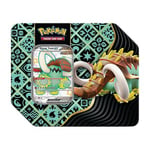 Track Stock of Pokemon Trading Card Game: Scarlet & Violet Paldean Fates Tin Shiny Great Tusk ex