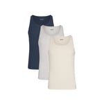 Track Stock of Skims Cotton Mens Rib Tank 3 Pack - Ecru Multi - M