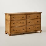Track Stock of Traditional Wooden 6-Drawer Horizontal Dresser - Aged Oak - Hearth & Hand with Magnolia Fu