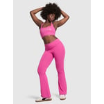 Track Stock of All-Day Cotton™ Foldover Flare Leggings - PINK FIRE SHINE - XS-Short
